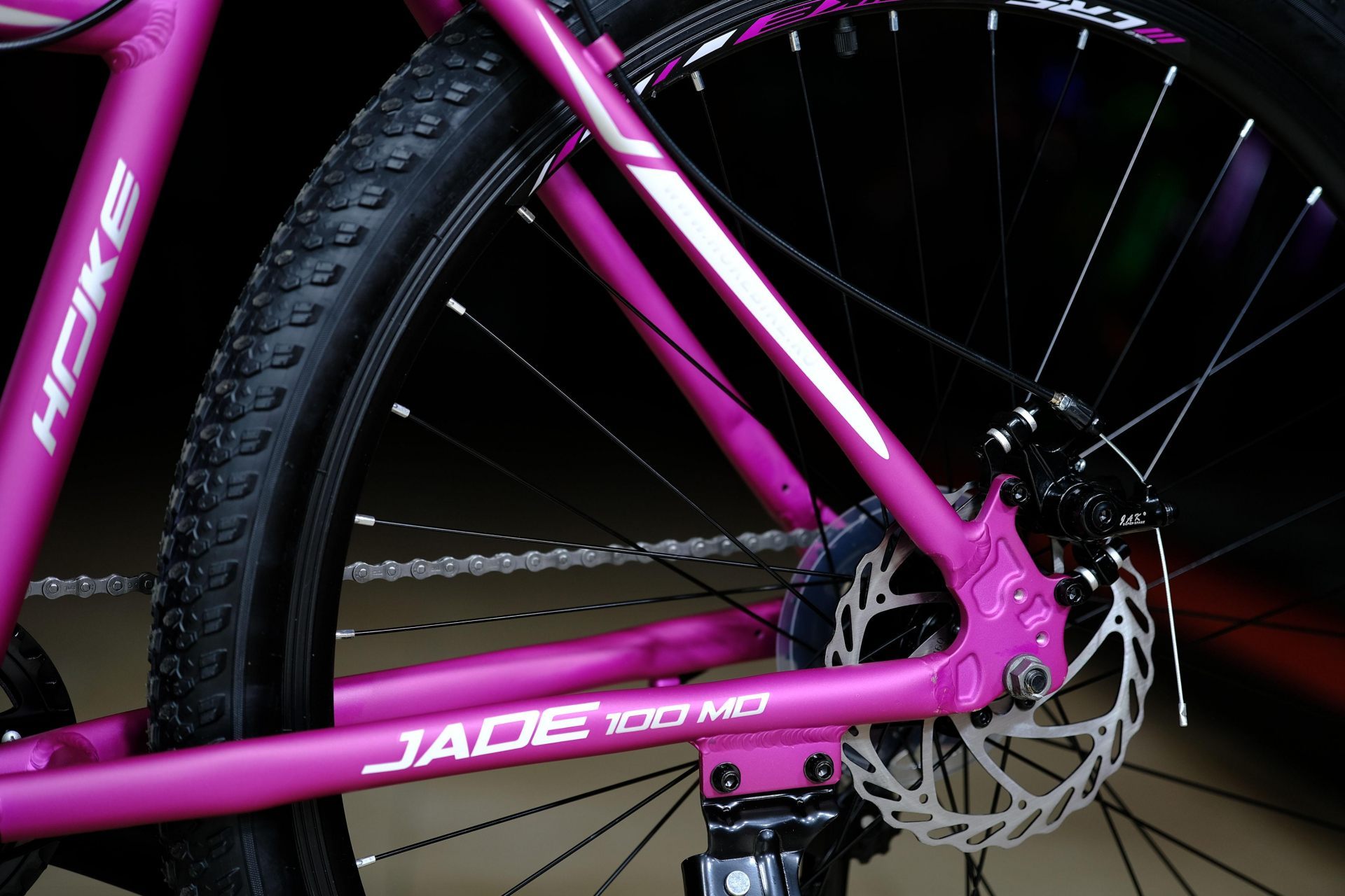 Тормоз дисковый механический JAK 160мм
 HOKE Jade 100 MD матовый фиолетовый-белый 15