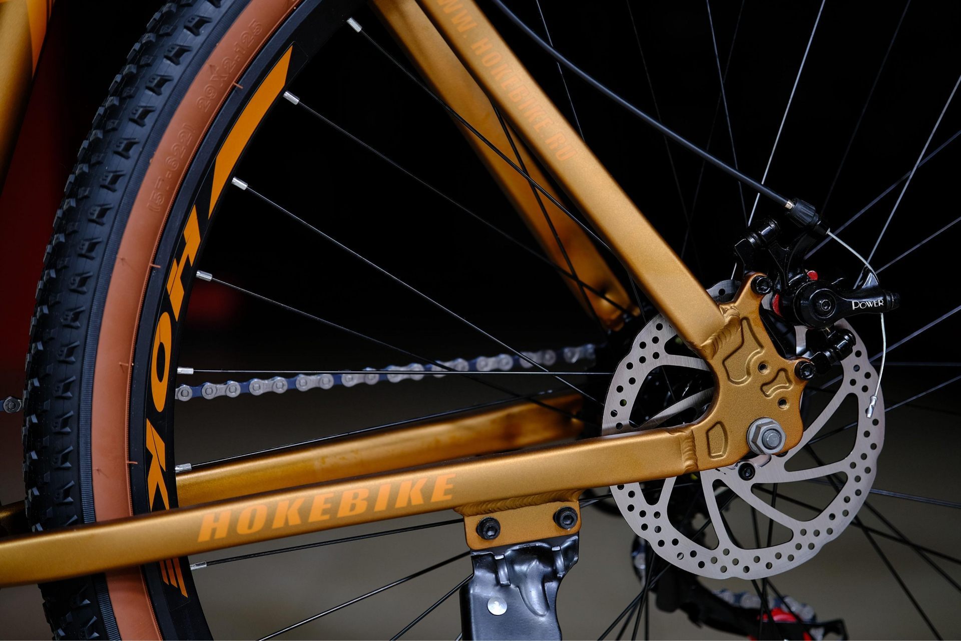 Тормоз Power disc 160 механический
 HOKE ONE WAY 29 матовый коричневый-золотой 17